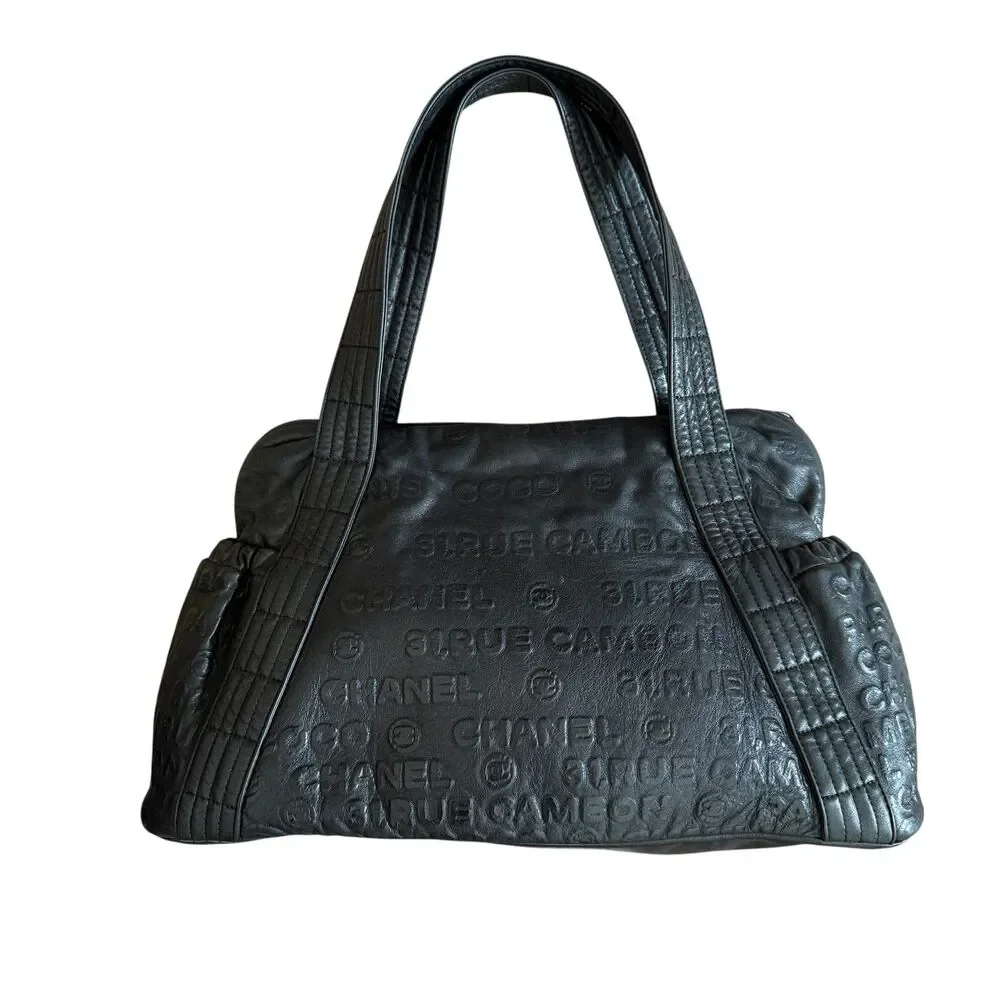 Chanel 31 Rue Cambon Unlimited Bowling black Leather Shoulder bag authentic wit